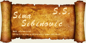 Sima Sibinović vizit kartica